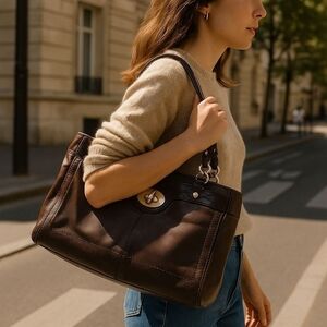 Coach Penelope Peyton Brown Soft Leather Satchel EUC (Full Inclusion)